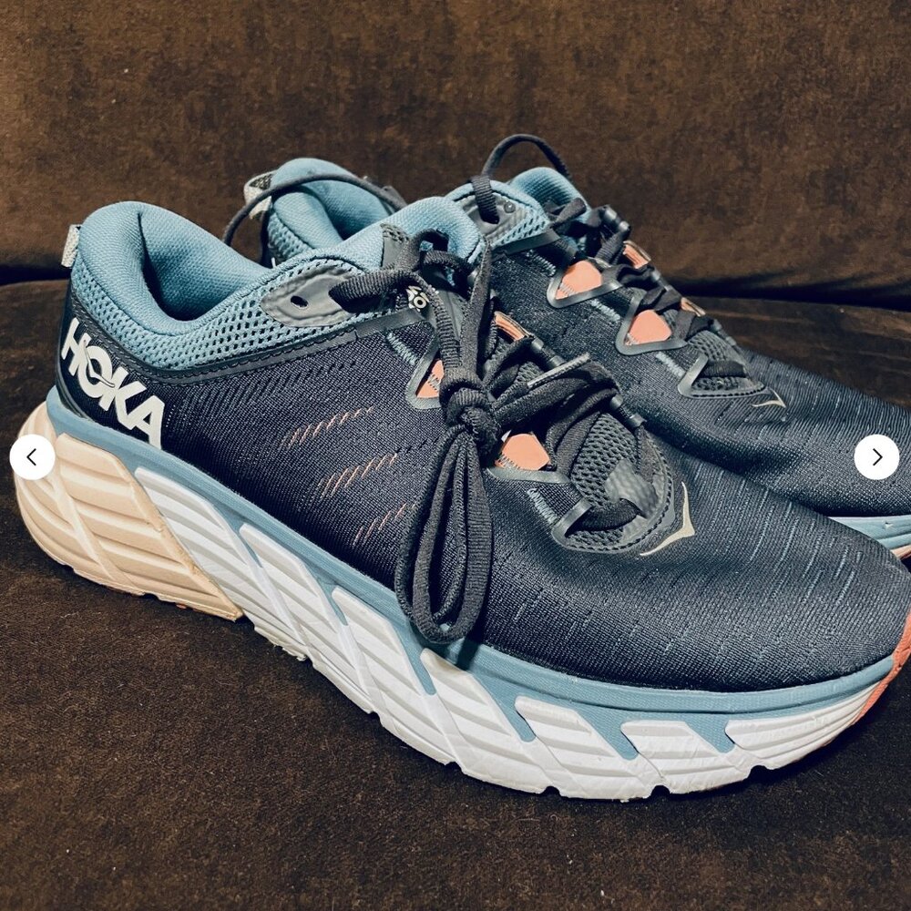 HOKA ONE ONE GAVIOTA 3 WOMEN SZ9.5 B RUNNING SHOES BLUE near mint condition